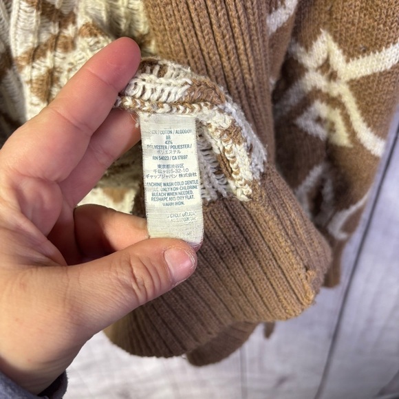 Old Navy Brown White Tribal Aztec Open Front Cardigan Sweater Womens Size S - Picture 6 of 6